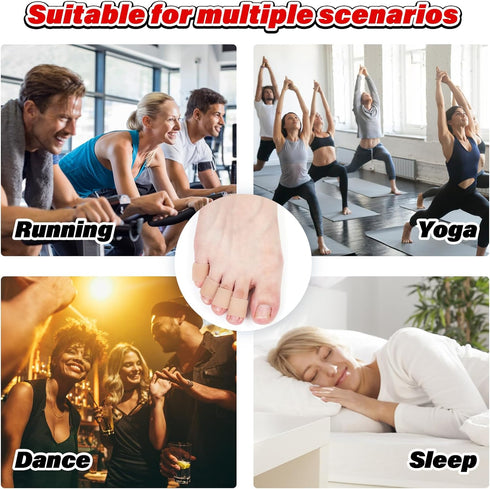 20 Pieces Toe Sleeves, Gel Toe Protectors, Breathable Toe Covers for Bunion Overlap Toe Hammer Toes Pain Relief (Skin