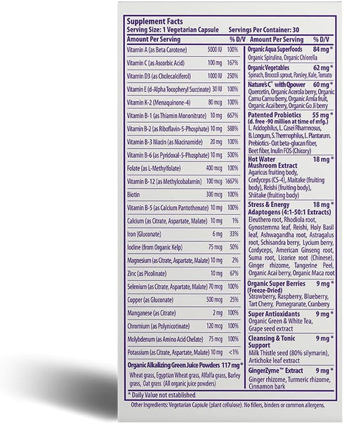 Earth's Blend Multivitamin with Iron, 48 Organic Superfoods by Paradise Herbs