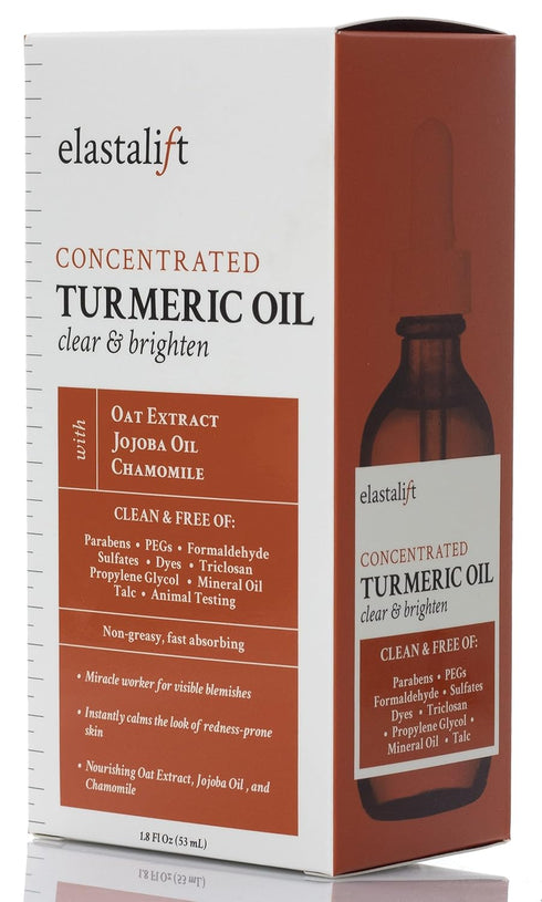 Elastalift Turmeric Oil Facial Serum for Face, Antioxidant Moisturizer with Rose Extract & Jojoba Oil for Dry Skin (1.8