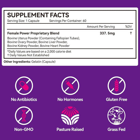 Vortexonix 2 Pack Beef Organ Supplement for Women, Natural Grass Fed Beef Liver Capsules, Hormone Balance for Women