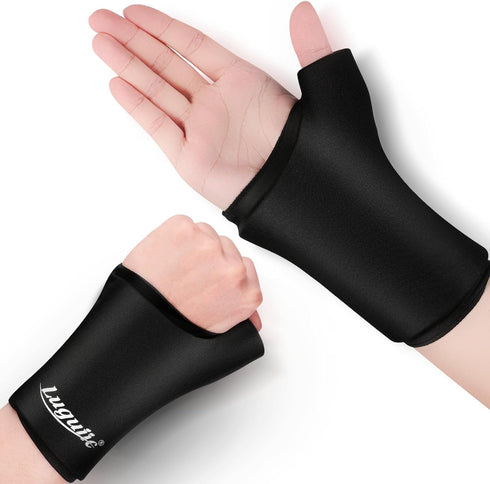 2-Pack Reusable Thumb & Wrist Gel Wraps for Hot/Cold Therapy, Pain Relief for Carpal Tunnel, Arthritis, Tendonitis &