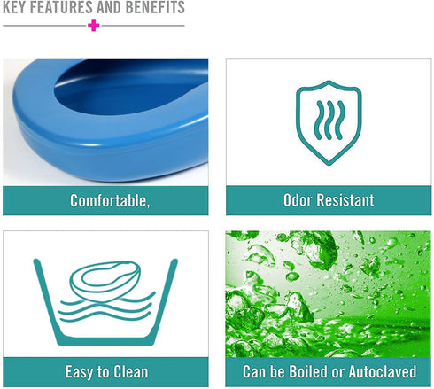 ONEDONE Bedpan for Elderly Females Heavy Duty Bed Pans for Elderly Men Women Thick Large Bedpans for Bedridden Patient
