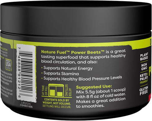 Nature Fuel Power Beets - Super Concentrated Non-GMO Beet Juice Powder, 30 Servings