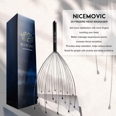 NICEMOVIC White Elephant Gifts for Adults - 2 Pack Head Massager Scalp Stocking Stuffers for Men Women, Hair Growth,