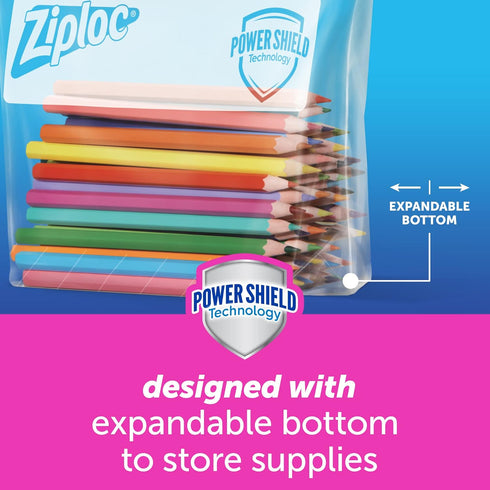 Ziploc Gallon Food Storage Slider Bags, 68 Count, Power Shield Technology for Durability