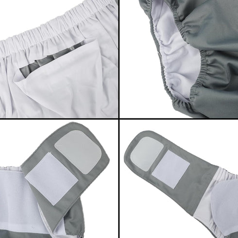 RONGXG Adult Reusable Cloth Diapers Washable Incontinence Underwears Adjustable Leakproof Nappy Care Pant for Disabled
