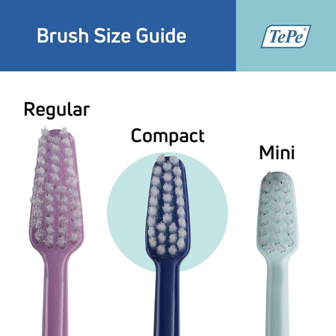 Pack 1 TePe Select Medium Toothbrush, Adult Medium-Bristle Toothbrush with Compact Tapered Head and Angled Neck