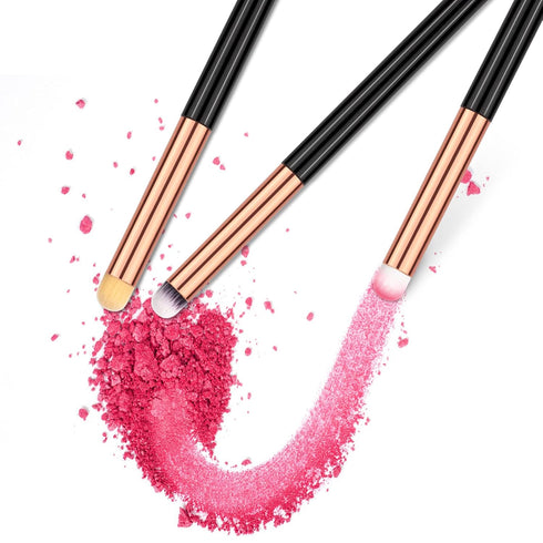 Eye Makeup Brushes Round, Professional 3Pcs Concealer Eyeshadow Brush Set for Blending Brushes