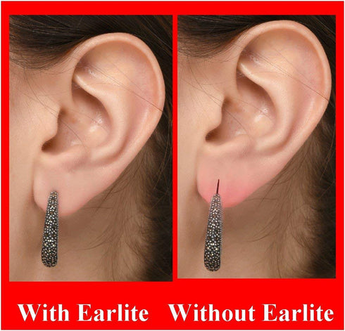 EarLite 240 (60 Ea X 4 Packs) Invisible Earring Ear Support Waterproof Patches in ZipLock Pouch, Made in USA