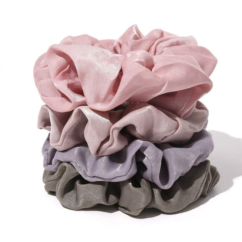 Ivyu Silk Satin Scrunchies, No Crease Hair Ties for Women, Thick Ponytail Holders with Soft Elastic Bands