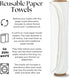 Vi-tal Health & Wellness Paperless Towels - Washable Cotton Cloth, 10 Pack Reusable Napkins Eco Friendly (White)