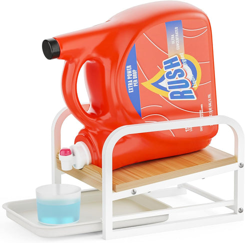 Laundry Detergent Holder Liquid Laundry Detergent Riser and Stand with Drip Tray