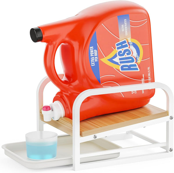 Laundry Detergent Holder Liquid Laundry Detergent Riser and Stand with Drip Tray