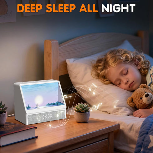 Sunrise Alarm Clock, White Noise Sound Machine for Bedroom, Wake Up Light Sunlight Alarm Clock with Ambient Lights