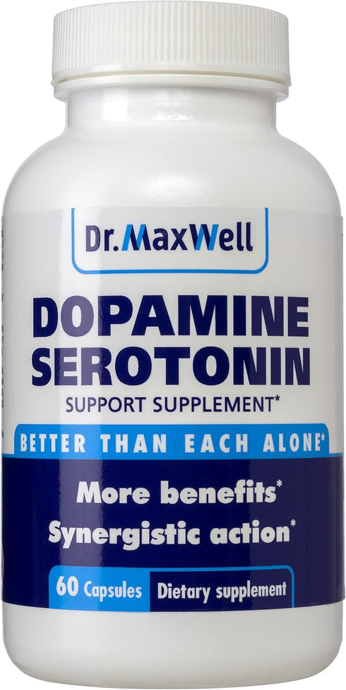 Serotonin and Dopamine Supplements, Mucuna Pruriens, 5-HTP for Normal Neurotransmitter Levels, 60 Capsules for Women Men