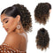 PEACOCO Curly Ponytail Extension Drawstring for Black Women - 10 Inch Clip on Synthetic Afro Hairpiece for Daily Use