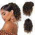 PEACOCO Curly Ponytail Extension Drawstring for Black Women - 10 Inch Clip on Synthetic Afro Hairpiece for Daily Use
