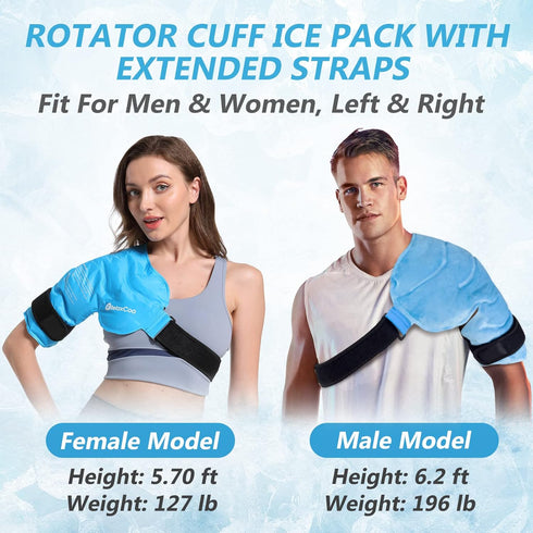 Shoulder Ice Pack for Rotator Cuff Cold Therapy - Reusable Gel Wrap for Shoulder Injuries & Pain Relief, Bursitis,