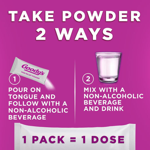 Packs, 24 Packets (2 Pack) Goody's Extra Strength Headache Powder, Mixed Fruit Blast Flavor Dissolve Individual