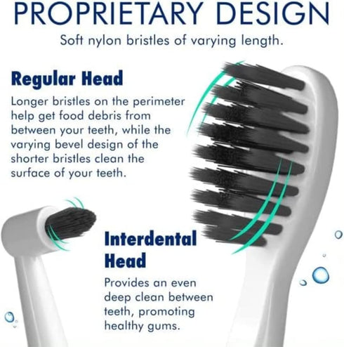 Solo Electric Toothbrush with 10 Brush Heads + 1 Interdental, Charcoal Bristles, Rechargeable, 3 Brush Modes