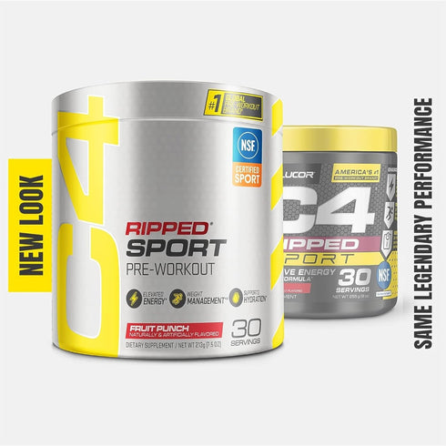 Cellucor C4 Ripped Sport Pre Workout Powder, Sugar Free Energy Supplement for Men & Women, Fruit Punch, 30 Servings