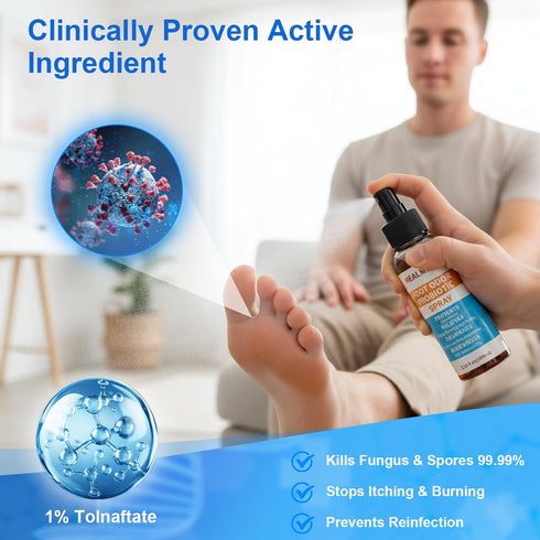HEALMUSZ Athletes Foot Spray Antifungal,Foot Fungus Treatment for Fast Relief,Itch & Odor Control Spray