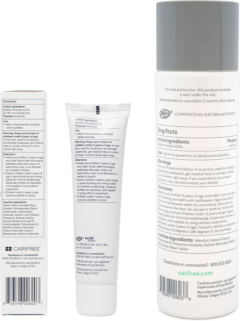 Recommended (2 Set) CariFree Maintenance & Prevention Kit, Mint | Anti-Cavity Fluoride Toothpaste & Mouthwash Freshens