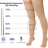 Thigh High Compression Stocking 20-32 mmHg Toeless Socks for Women & Men Circulation with Silicone Dot Band