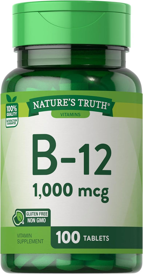 Nature's Truth B12 Vitamin 1000 mcg | 100 Tablets | Non-GMO & Gluten Free Supplement
