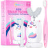 Kids Toothbrushes U Shape, Automatic Toothbrush, Toddler U Shaped, Rechargeable Electric Brush Age 2+, Unicorn