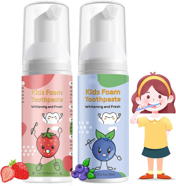 Mcukv Foam Toothpaste Kids, Kids Mouthwash with Fruit Flavor - Toddler Toothpaste Age