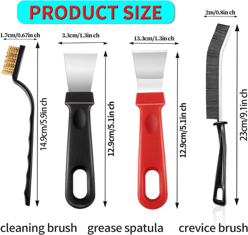 MixS Live 8Pcs Set,Heavy Hard Bristle Crevice Cleaning Brush Duty Grout Brush Kit, Deep Clean Brush for Stove, Window