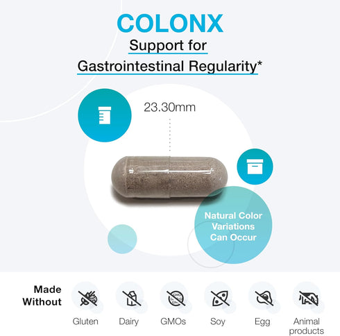 XYMOGEN ColonX - Triphala Supplement with Magnesium Citrate & Cape Aloe - Supports GI Motility, 60 Capsules