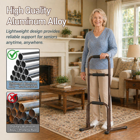 PXNTLA 3-Tier Couch Chair Stand Assist Aid for Seniors, Stand Assist Rail for Elderly - Fixed Height Floor Standing