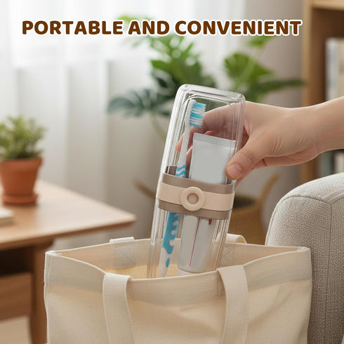 ZHLKHIOP 2 Pack Set Travel Toothbrush Holder, Toothbrush Holders Travel with OPP Bag, Compact and Lightweight Design