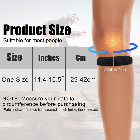 2pcs Patellar Tendon Support Strap, Patella Stabilizer Pain Make Knee Band Pain Relief Comfortable Silicone Knee Brace Pads for Running Jumpers Sports Football Volleyball Basketball Men Women