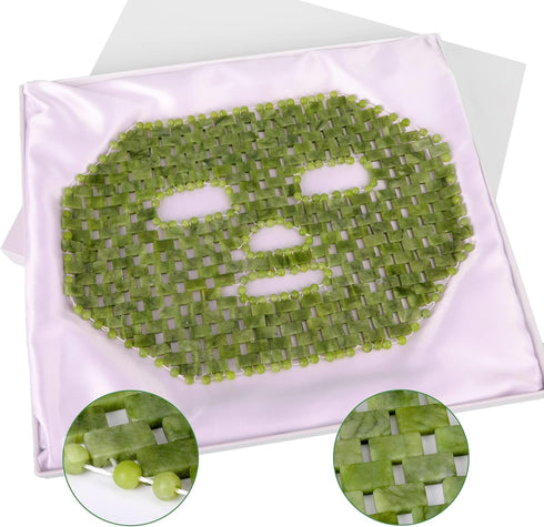 Jade Mask, 100% Natural Stone Facial Mask for SPA Skincare, Reduces Puffy Eyes & Dark Circles