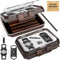 Cigar Humidor Set, Travel Humidor for Cigars, Includes 2 Cigar Cutters, Humidity Pack, Airtight Cigar Case (Dark)