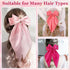 Large Pink Oversized Hair Bows, 4 Pack Satin Ribbons and Long Tail Barrettes for Women Girls