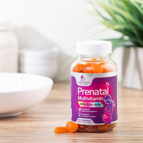 Prenatal Gummy Vitamins for Women - 120 Gummies, Prenatal Multivitamin with Folic Acid, Vitamin A, C, D3, B12 & B6