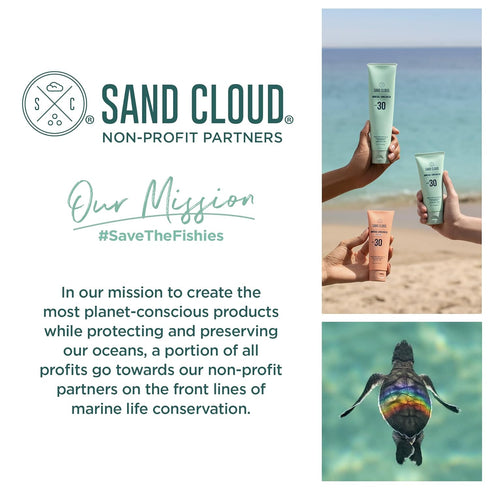 Sand Cloud Broad Spectrum Mineral Sunscreen for Body SPF 30, 3 Oz - Fragrance-Free Zinc Oxide Sunscreen for Sensitive