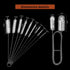 10 Pcs Flexible Drain Brush Set, Pipe Cleaners Brush, Stainless Steel Double-Ended Hose Brush for Home Kitchen