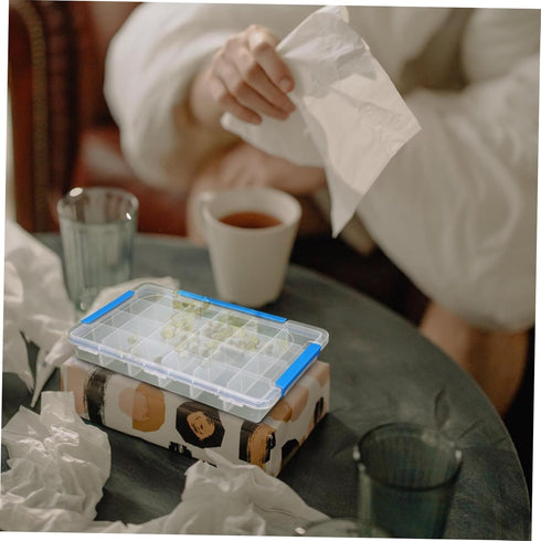 Portable Travel Toiletry Containers - Divided Medicine Box and Necklace Storage