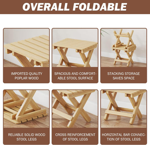 Nirelief 11x8.7x10.2'' Folding Shower Chair Folding Shower Seat with Strong load Capacity Easy to Clean & Maintain