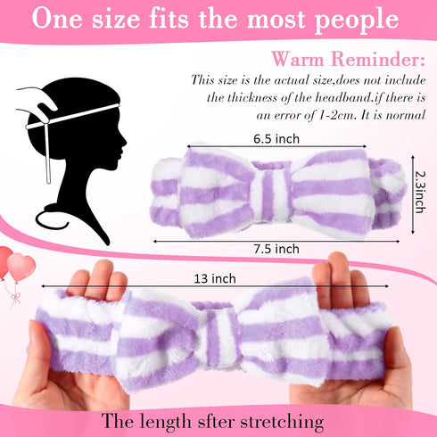 WILLBOND 24 Pack Spa Headband Bow Hair Band Facial Makeup Headband Women Face Wash Headband Adjustable Skincare Headbands Flannel Towel Soft Head Wraps for Women Shower Washing Face(Vivid Pattern)