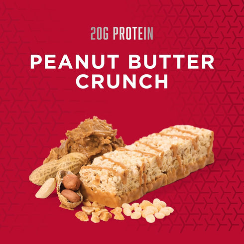 BSN Protein Crisp Bar - Gluten Free Protein Snack Bars, Peanut Butter Crunch, 12 Count (Packaging May Vary)
