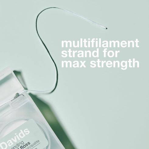 Davids Expanding Dental Floss Refills, 2 Spools (Dispenser Sold Separately), 250+ No Break Woven Strands, Waxed, Vegan, w/nano Hydroxyapatite, Cocoa Butter & Mint, Kid Friendly, 66 yd