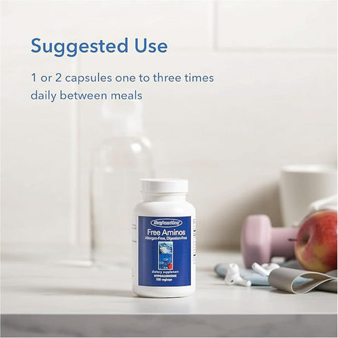 Allergy Research Group Free Aminos Supplement - Essential Amino Acids Complex, 100 Vegetarian Capsules