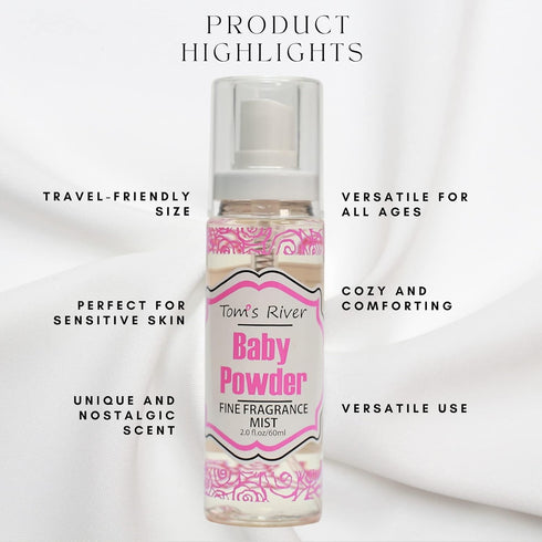 Infinix Baby Powder Scent Fragrance Mist for Women and Men, 2 oz, Clear