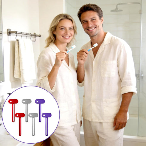 QfwdfcTrenz 6 Pcs Toothpaste Roller Squeezer Tool Metal Tube Squeezer Manual Toothpaste Tube Wringer for All Tubes